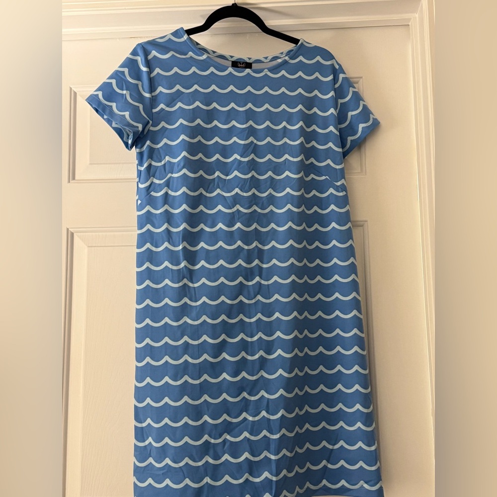 Sailor Sailor Blue Wave Pattern short sleeve  Dress